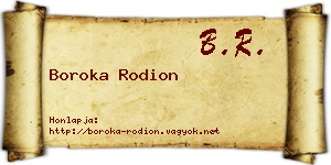 Boroka Rodion névjegykártya
